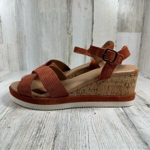 New CREVO Women's Sycamore Wedge Heel Sandals Terracotta #736